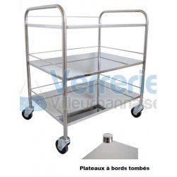 chariots inox 2 plateaux bords tombes  Avec poi...