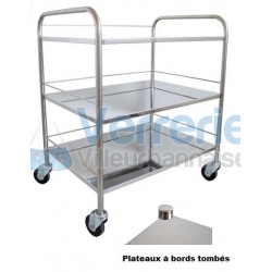chariots inox 2 plateaux bords tombes  Avec poi...