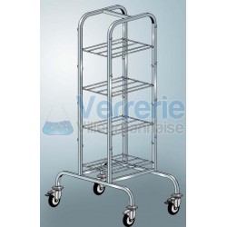 Chariots inox double face a compartiment centra...