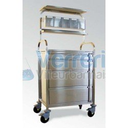Chariot d'anesthesie equipe de 1 tiroir Ht 75, ...