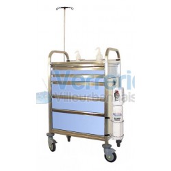 Chariot inox de base avec coffre sans tiroirs a...