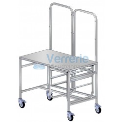Chariot /table plateau inox  Table Dimensions :...