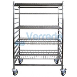 Rayonnages mobiles en inox Dim. 600x1300mm Ht 1...