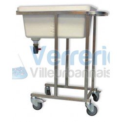 Chariot avec bac 40L gradues, couvercle et vida...