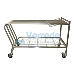 Chariot en inox 18/10 Dim. 1330x650mmm Hauteur ...