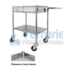 chariots inox 3 plateaux bords tombes  Sans gal...